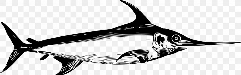 Swordfish Billfish, PNG, 2400x758px, Fish, Billfish, Black And White, Bony Fish, Cartilaginous Fish Download Free