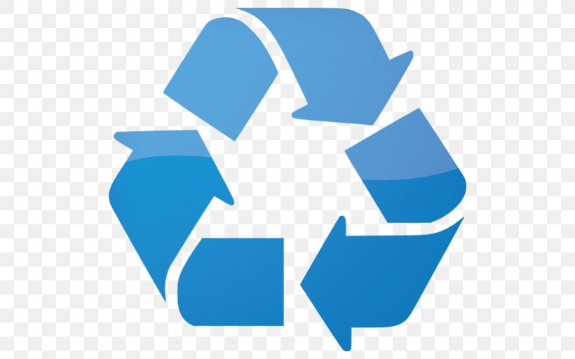 Recycling Symbol Recycling Bin JDM Food Group Ltd Rubbish Bins & Waste Paper Baskets, PNG, 512x512px, Recycling Symbol, Area, Blue, Electric Blue, Glass Recycling Download Free