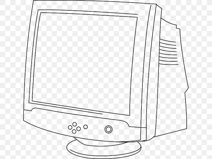 Laptop Computer Monitors Clip Art, PNG, 640x614px, Laptop, Area, Black And White, Cathode Ray Tube, Computer Download Free