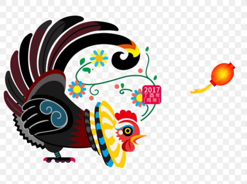 Chicken Chinese Zodiac Chinese New Year Poster, PNG, 1296x965px, China, Art, Bainian, Beak, Bird Download Free