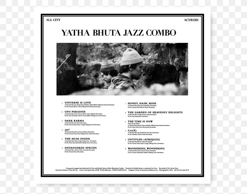 Yatha Bhuta Jazz Combo Phonograph Record LP Record White Font, PNG, 756x644px, Phonograph Record, Black And White, Brand, Lp Record, Monochrome Download Free