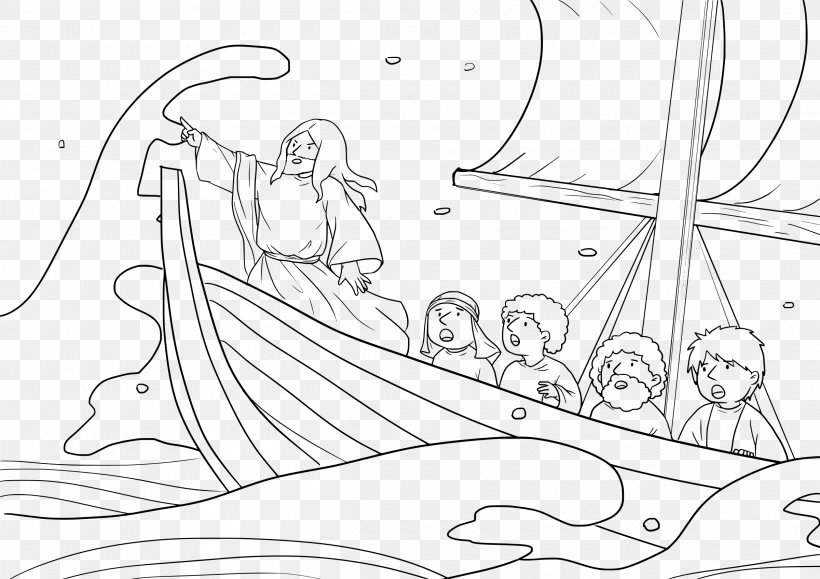 Calming The Storm Bible Story Coloring Book Mark 4, PNG, 2400x1697px, Calming The Storm, Area, Artwork, Bible, Bible Story Download Free