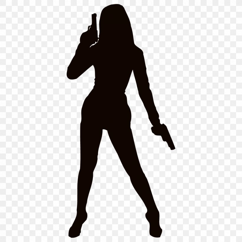 Firearm Woman Weapon Silhouette Clip Art, PNG, 1200x1200px, Firearm, Arm, Black, Black And White, Clip Download Free