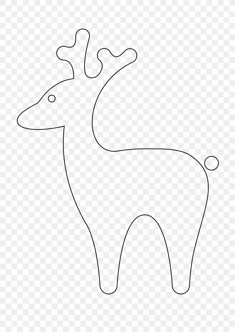 Reindeer Line Art Silhouette Clip Art, PNG, 1697x2400px, Reindeer, Animal Figure, Antler, Area, Black And White Download Free