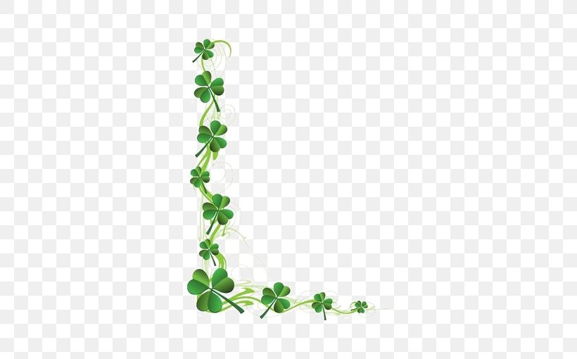 Saint Patricks Day Shamrock Four-leaf Clover Clip Art, PNG, 510x510px, Saint Patricks Day, Area, Border, Clover, Floral Design Download Free