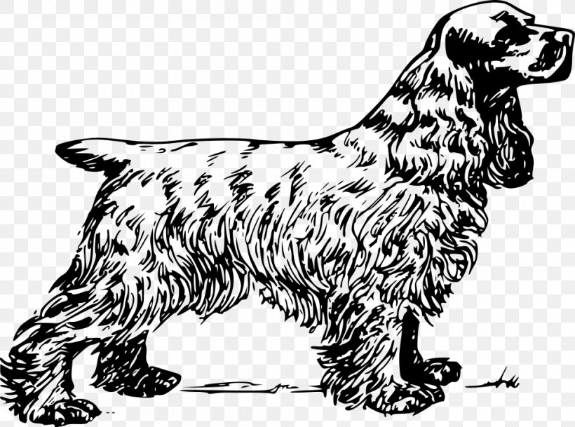 English Cocker Spaniel American Cocker Spaniel King Charles Spaniel Clip Art, PNG, 1000x743px, English Cocker Spaniel, American Cocker Spaniel, Black And White, Carnivoran, Cocker Spaniel Download Free