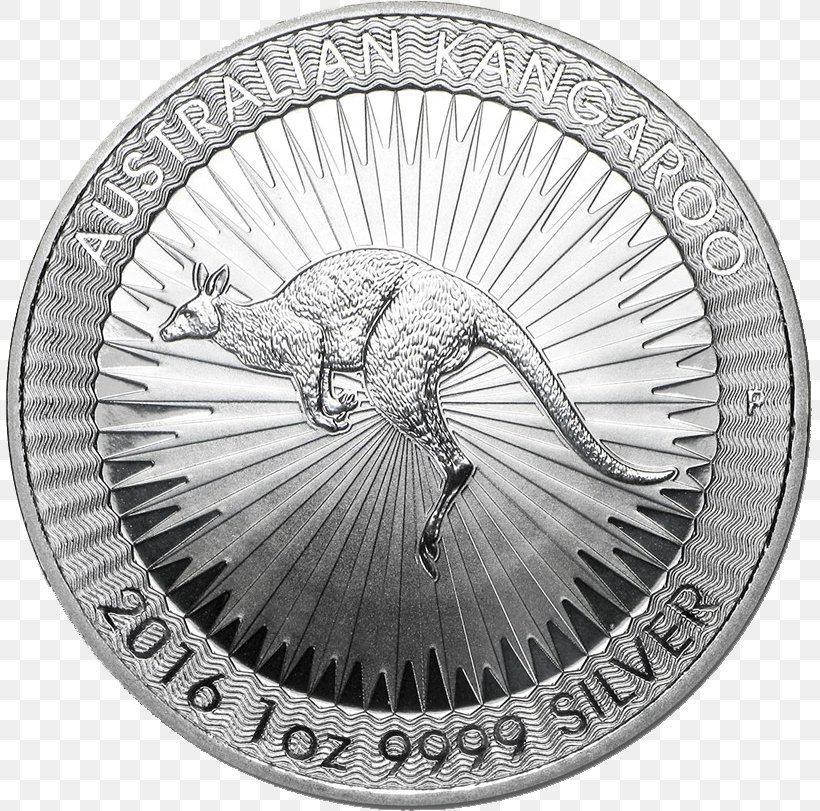Perth Mint Australian Silver Kangaroo Bullion Coin Silver Coin, PNG, 807x811px, Perth Mint, Australia, Australian Silver Kangaroo, Black And White, Bullion Download Free
