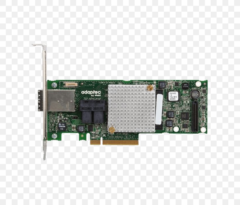 Adaptec Serial Attached SCSI PCI Express Disk Array Controller Serial ATA, PNG, 700x700px, Adaptec, Adapter, Computer, Computer Component, Computer Port Download Free