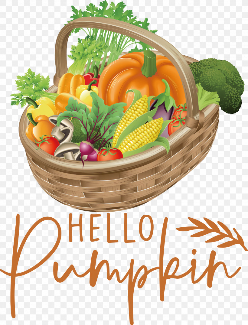 Hello Pumpkin Autumn Thanksgiving, PNG, 2287x3000px, Autumn, Basket, Fresh Vegetable, Fruit, Fruit Art Download Free