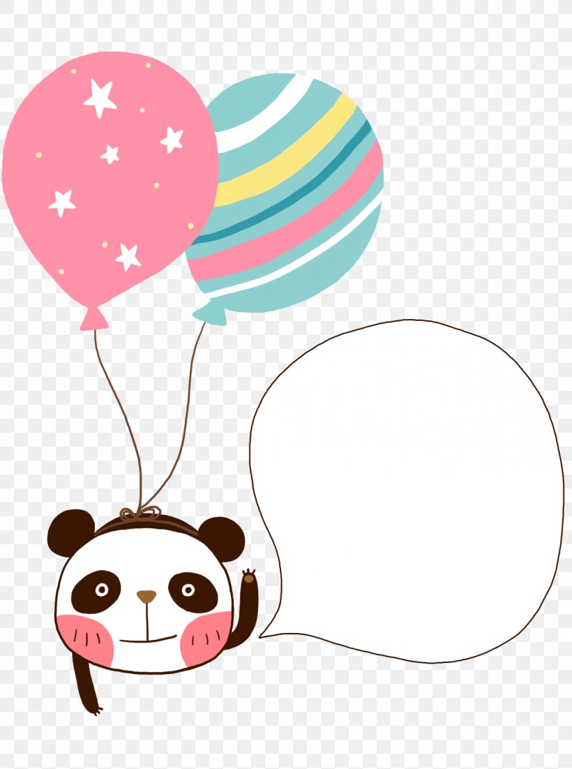 Giant Panda Speech Balloon Cartoon, PNG, 1241x1668px, Watercolor, Cartoon, Flower, Frame, Heart Download Free