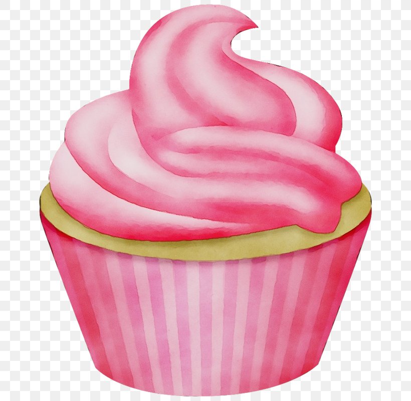 Pink Baking Cup Frozen Dessert Food Cupcake, PNG, 682x800px, Watercolor, Baking Cup, Buttercream, Cupcake, Dessert Download Free