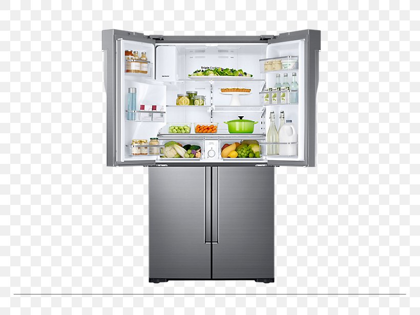 Refrigerator Samsung Food ShowCase RH77H90507H Samsung RF28K9070S Home Appliance Samsung RF28K9380S, PNG, 802x615px, Refrigerator, Cubic Foot, Defrosting, Door, Energy Star Download Free