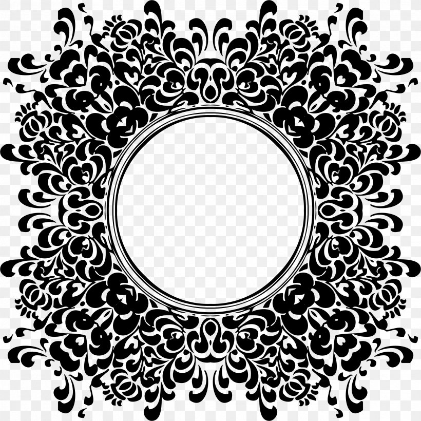Black And White Floral Design Art, PNG, 2382x2382px, Black And White, Art, Decorative Arts, Floral Design, Flower Download Free
