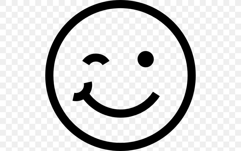 Smiley Emoticon Wink Emoji Clip Art, PNG, 512x512px, Smiley, Black And White, Emoji, Emoticon, Emotion Download Free