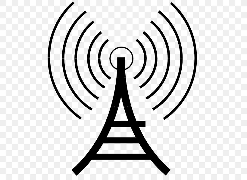 Radio Telecommunications Tower Broadcasting Clip Art, PNG, 510x599px, Radio, Amateur Radio, Artwork, Black And White, Broadcasting Download Free