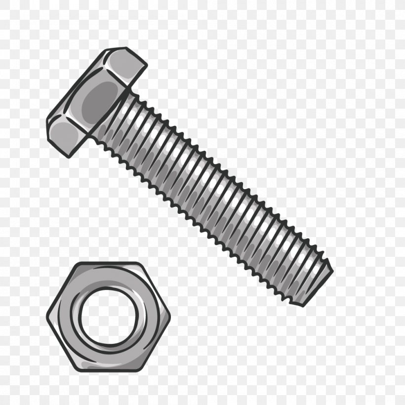 Nut Bolt Computer Icons Drawing Screw Cc0 - Nuts And Bolts Drawing, HD Png  Download - kindpng