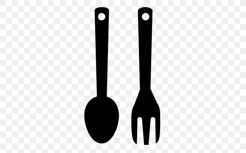 Spoon Fork Knife Kitchen Utensil, PNG, 512x512px, Spoon, Black And White, Cutlery, Drawing, Fork Download Free