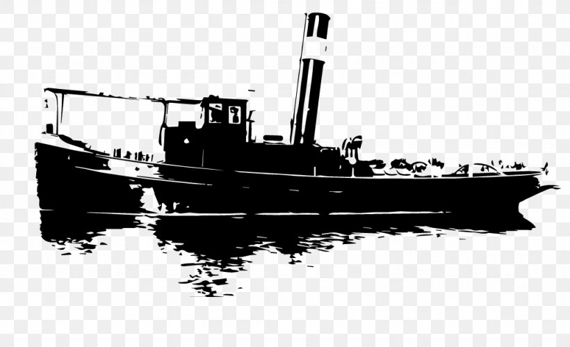 Steamboat Tugboat Naval Architecture Submarine Chaser, PNG, 1024x624px, Steamboat, Black And White, Boat, Fishing Trawler, Foundation Download Free
