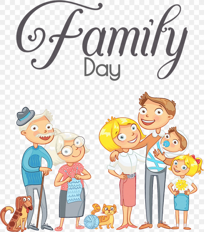Family Cartoon Grandparent Daughter, PNG, 2641x3000px, Family Day, Cartoon, Daughter, Family, Father Download Free
