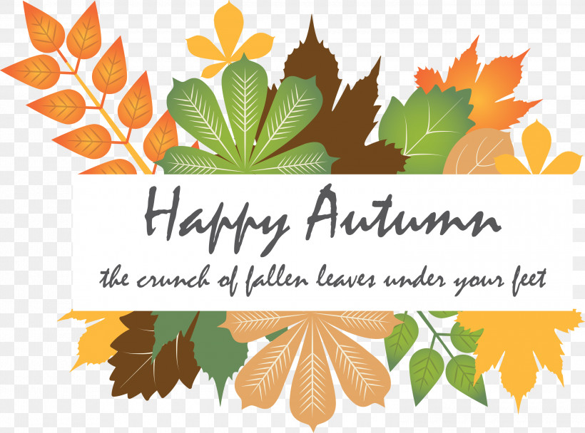 Hello Autumn Happy Fall Autumn Background, PNG, 3000x2225px, Hello Autumn, Autumn, Autumn Background, Flat Design, Happy Fall Download Free