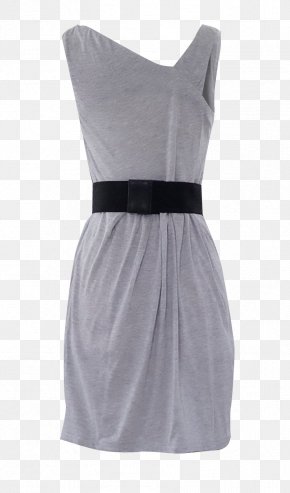 Dress - Little Black Dress Belt Satin Jersey PNG