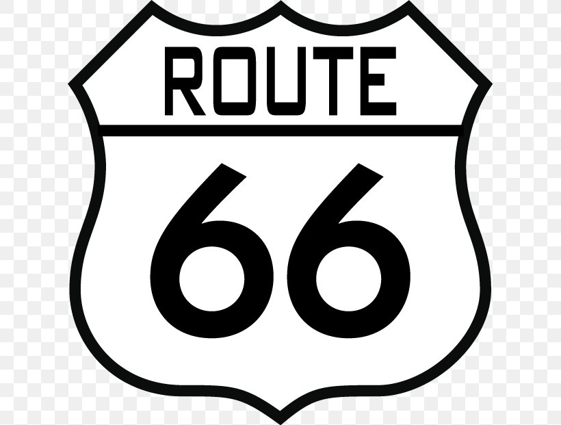 Brand U.S. Route 66 Logo Sign Clip Art, PNG, 621x621px, Brand, Area, Black, Black And White, Line Art Download Free