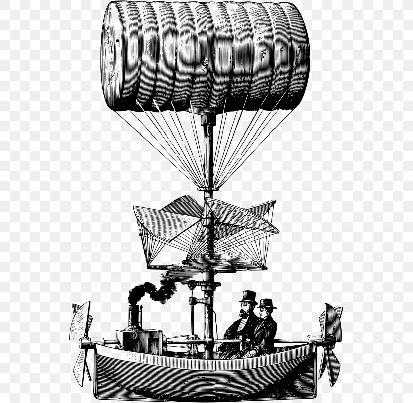 Steampunk Airship Flight Etsy Clip Art, PNG, 545x800px, Steampunk, Airship, Aviation, Balloon, Black And White Download Free