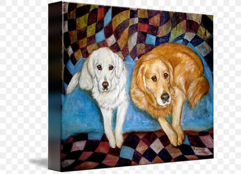 Golden Retriever Labrador Retriever Dog Breed Painting, PNG, 650x593px, Golden Retriever, Bed, Breed, Carnivoran, Crossbreed Download Free