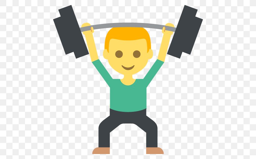 Emoji Olympic Weightlifting Weight Training CrossFit, PNG, 512x512px, Emoji, Barbell, Cartoon, Crossfit, Dumbbell Download Free