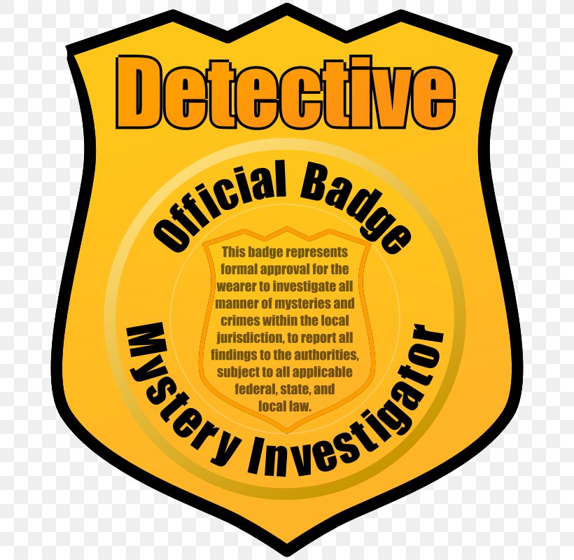 Badge Detective Clip Art, PNG, 800x800px, Badge, Area, Brand, Detective, Document Download Free
