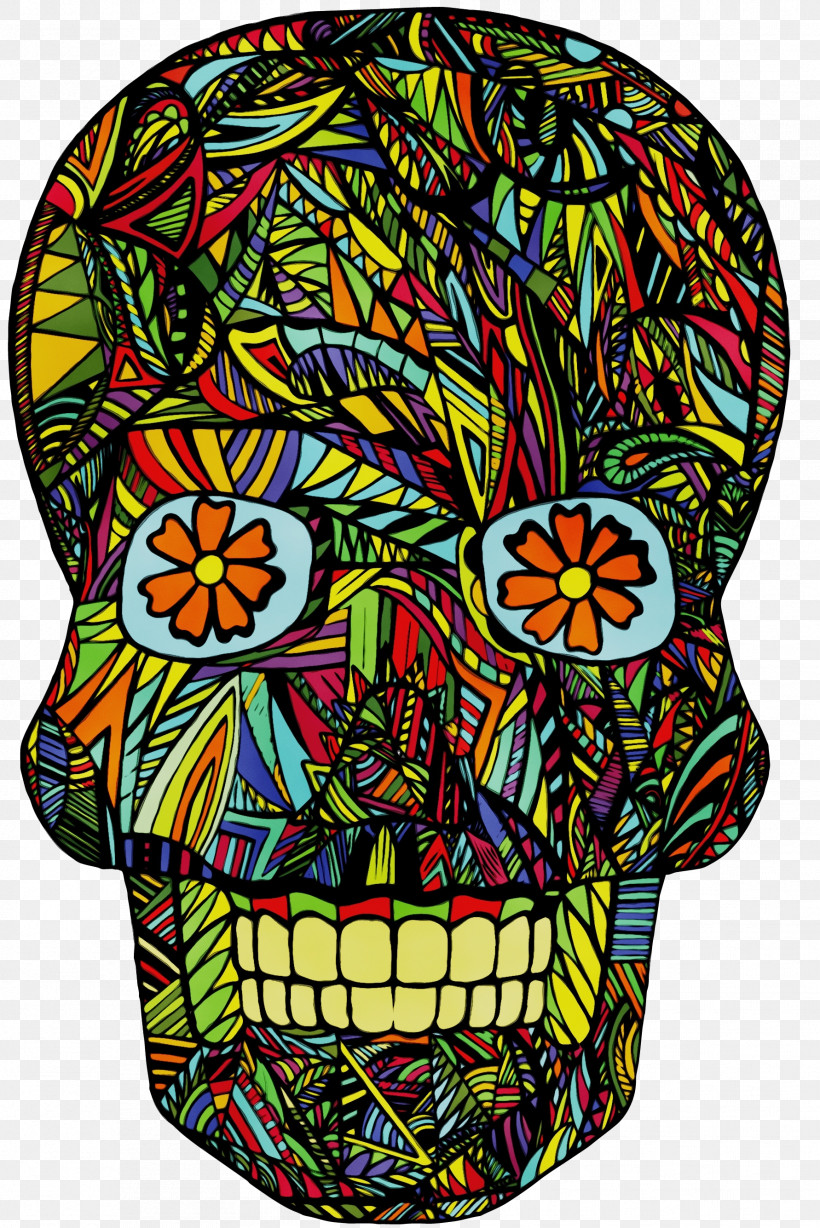 Psychedelic Art Visual Arts Glass Skull Modern Art, PNG, 1782x2670px, Watercolor, Glass, Modern Art, Paint, Psychedelic Art Download Free