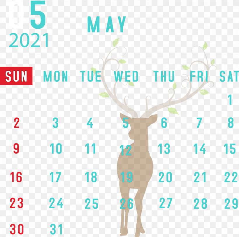Reindeer, PNG, 3000x2970px, 2021 Calendar, May Calendar, Antler, Deer, Diagram Download Free