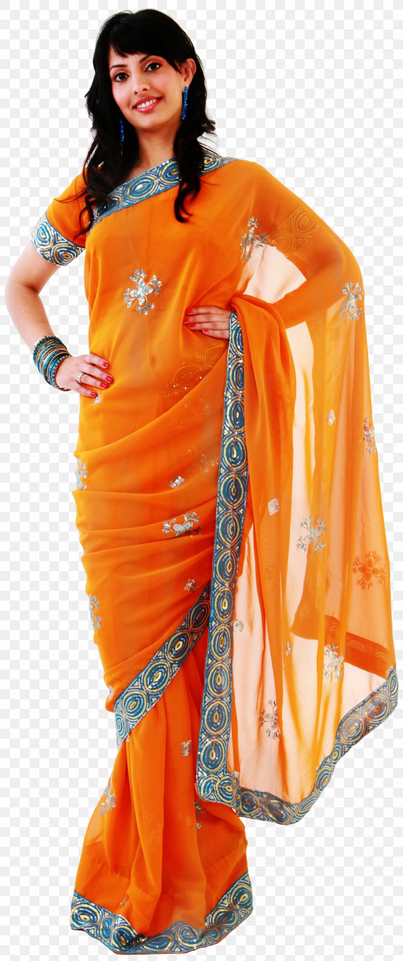 Sari Shoulder Orange S.A. Woman Costume, PNG, 1618x3852px, Sari, Abdomen, Clothing, Costume, Female Download Free