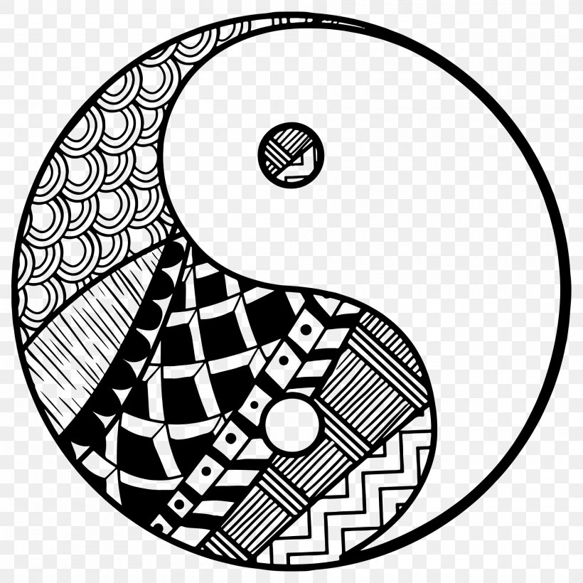 Yin And Yang Black And White, PNG, 2000x2000px, Yin And Yang, Animation, Area, Black And White, Digital Media Download Free