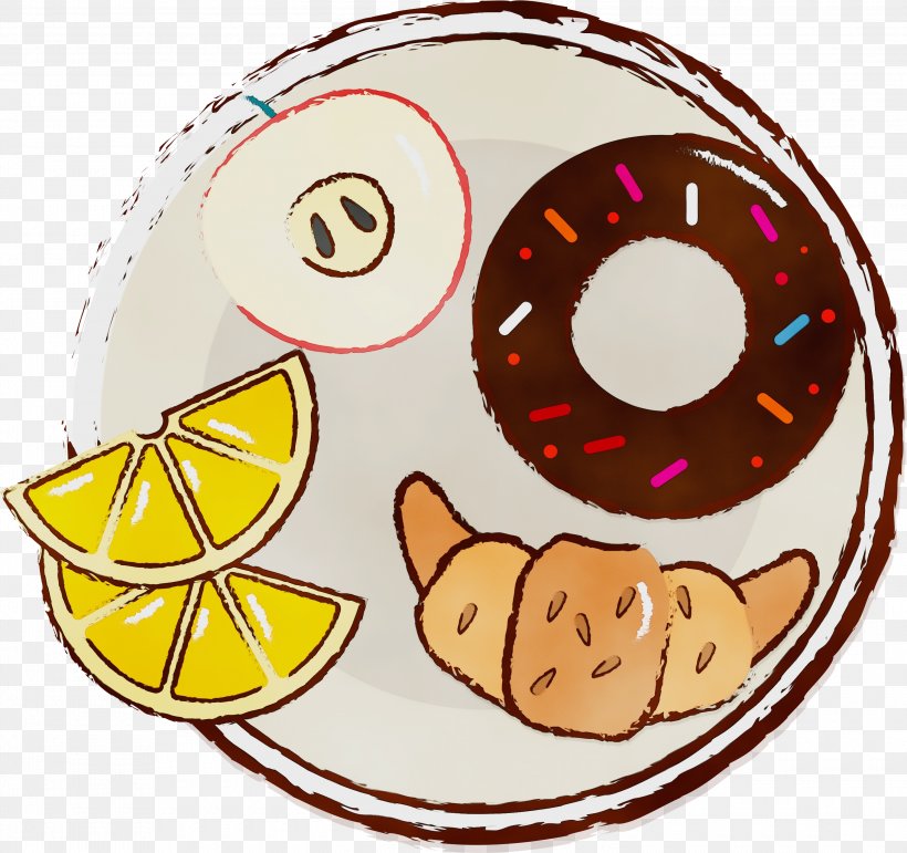 Food, PNG, 3000x2823px, Watercolor, Baked Goods, Doughnut, Food, Paint Download Free