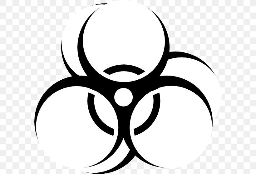 Biological Hazard Hazard Symbol Clip Art, PNG, 600x557px, Biological Hazard, Artwork, Black And White, Brand, Dangerous Goods Download Free