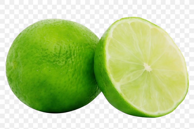 Persian Lime Key Lime Lime Green Sweet Lemon, PNG, 2000x1331px, Watercolor, Citrus, Food, Fruit, Green Download Free