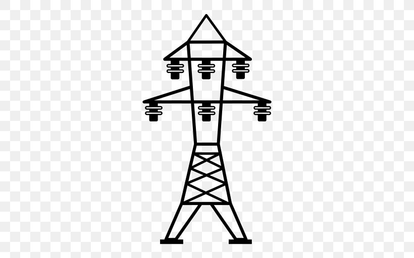 Transmission Tower Electricity Overhead Power Line Electric Power Transmission High Voltage, PNG, 512x512px, Transmission Tower, Artwork, Black, Black And White, Electric Power Download Free
