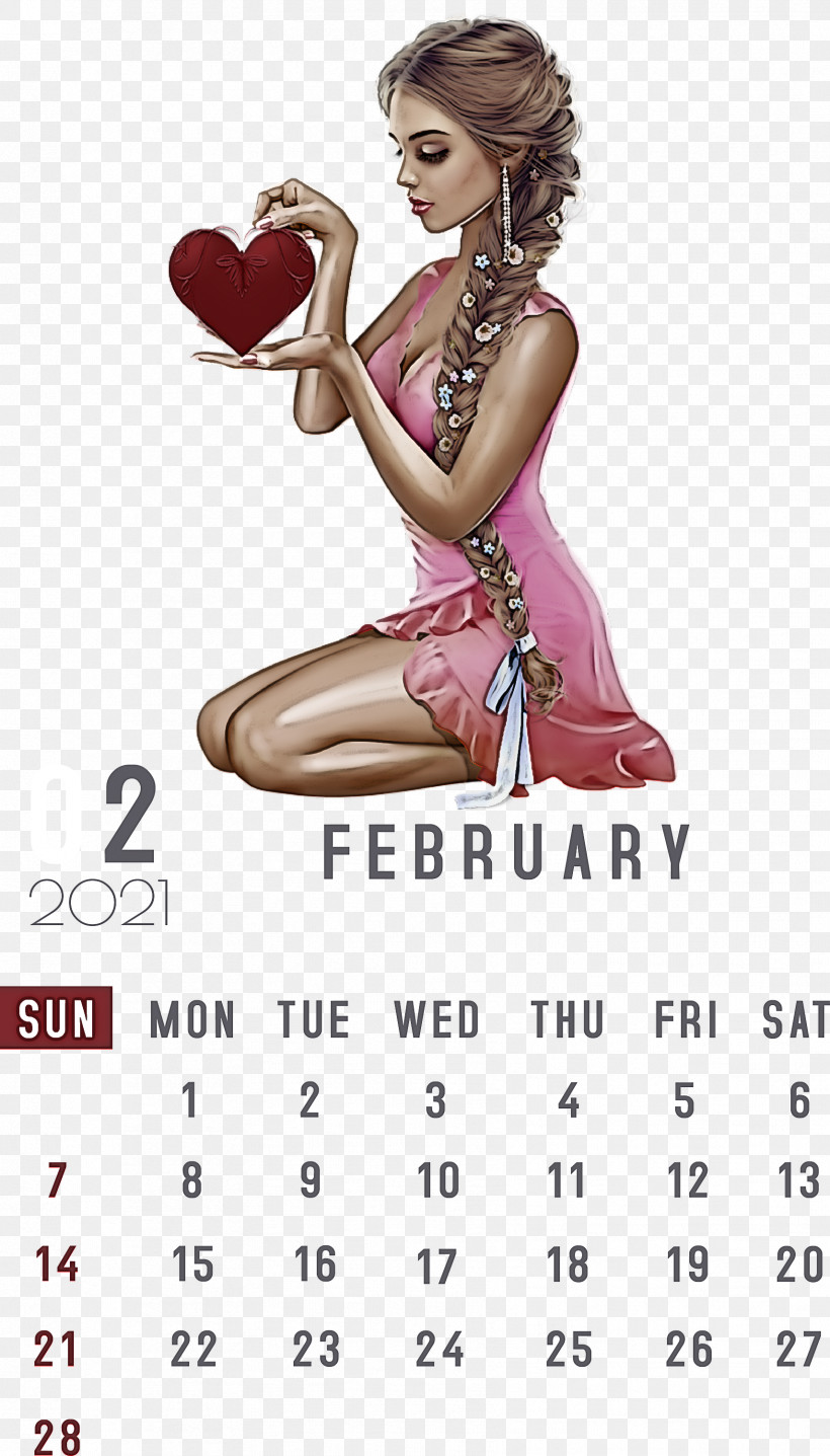 February 2021 Printable Calendar February Calendar 2021 Calendar, PNG, 1711x3000px, 2021 Calendar, Aztec Sun Stone, Calendar System, Calendar Year, February Download Free