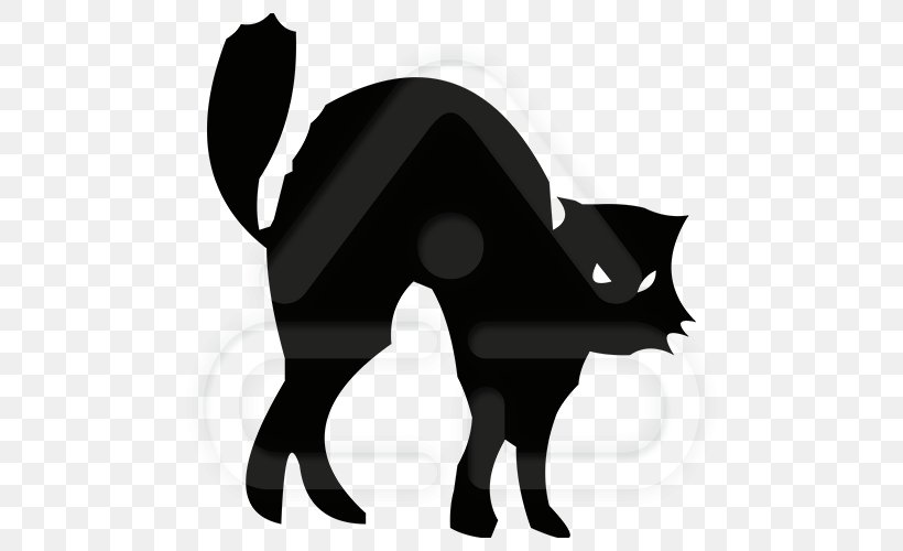 Cat Silhouette Clip Art, PNG, 500x500px, Cat, Animal, Black, Black And White, Black Cat Download Free