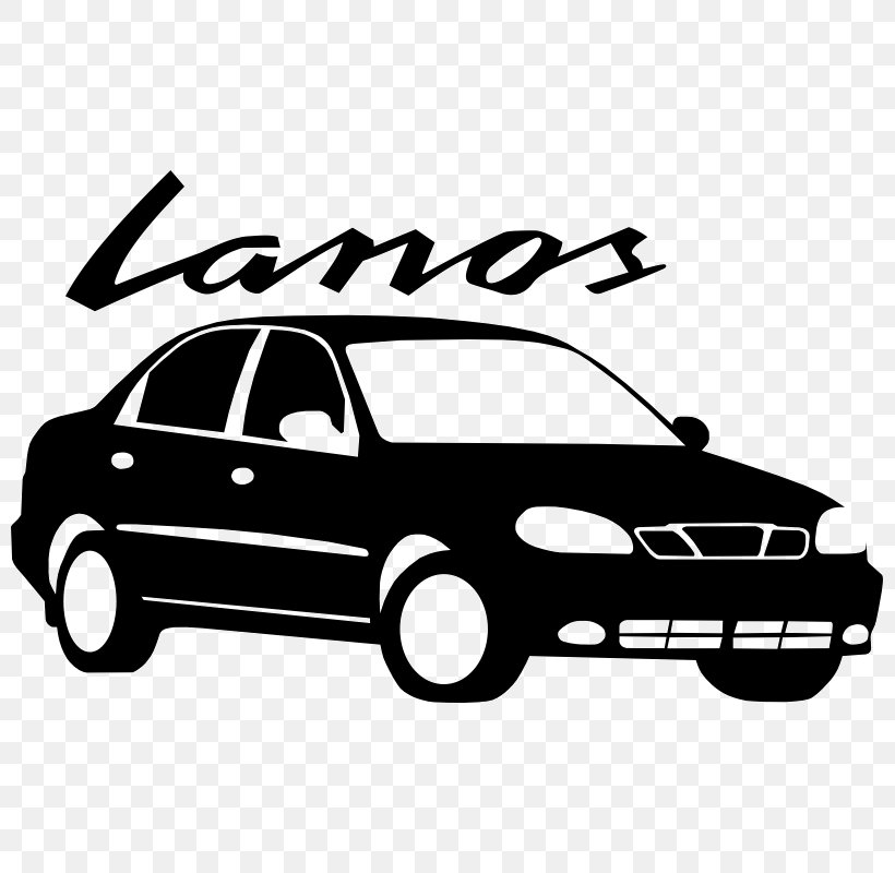 Daewoo Lanos Car Door Compact Car, PNG, 800x800px, Daewoo Lanos, Automotive Design, Automotive Exterior, Black And White, Brand Download Free