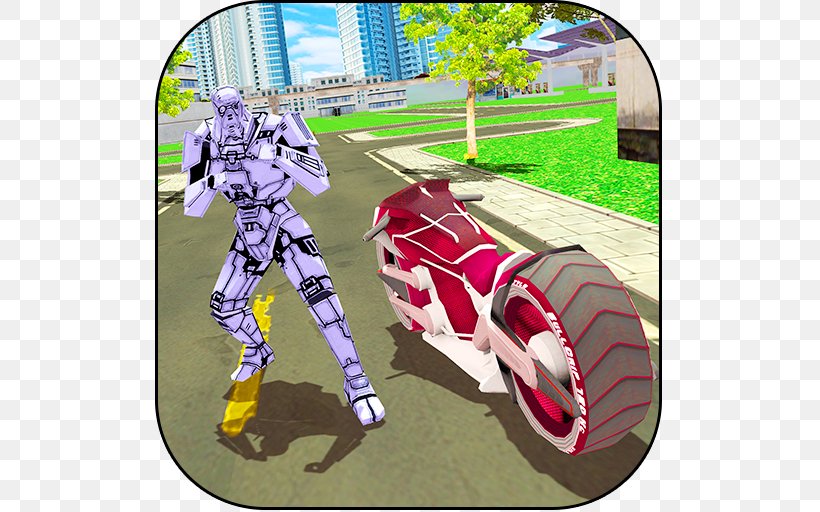 Flying Robot Bike : Futuristic Robot War FIRE TRUCK PARKING HD Game Robot Truck Fortnite, PNG, 512x512px, Game, Android, Battle, Bicycle, Fictional Character Download Free