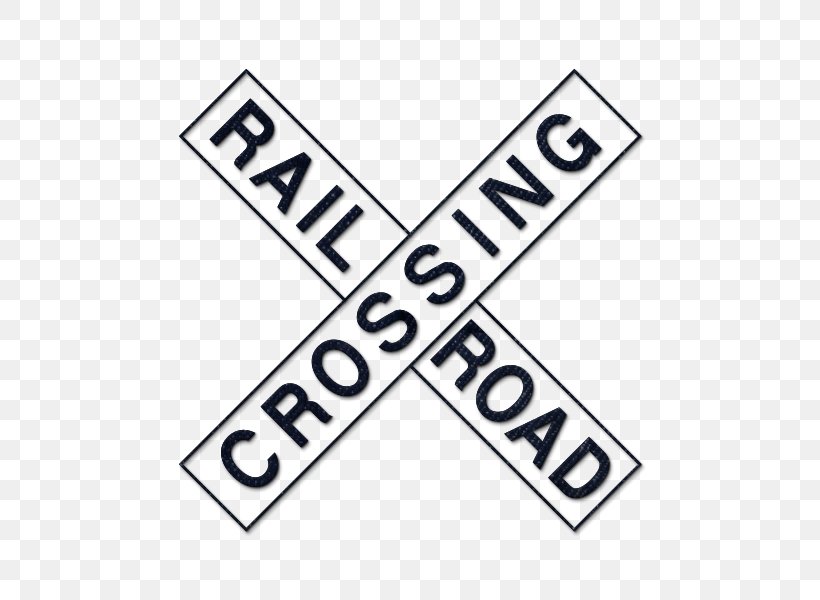 Rail Transport Level Crossing Train Crossbuck Sign, PNG, 600x600px, Rail Transport, Area, Black And White, Brand, Carriageway Download Free
