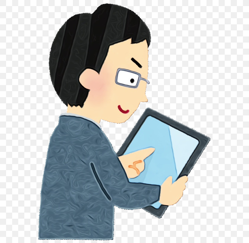 Cartoon Reading Computer Gesture Learning, PNG, 650x800px, Watercolor, Cartoon, Computer, Gesture, Job Download Free