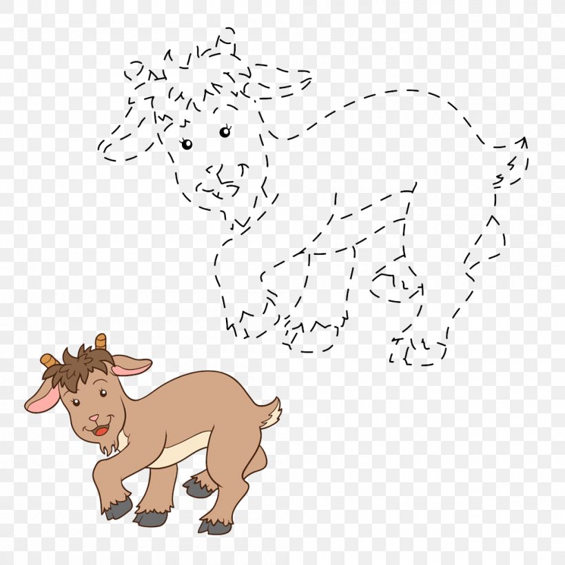 Goat Connect The Dots Cattle Stock Photography, PNG, 1000x1000px, Goat, Area, Art, Carnivoran, Cartoon Download Free