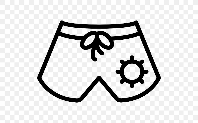 Swimsuit Trunks Clip Art, PNG, 512x512px, Swimsuit, Area, Black, Black And White, Clothing Download Free