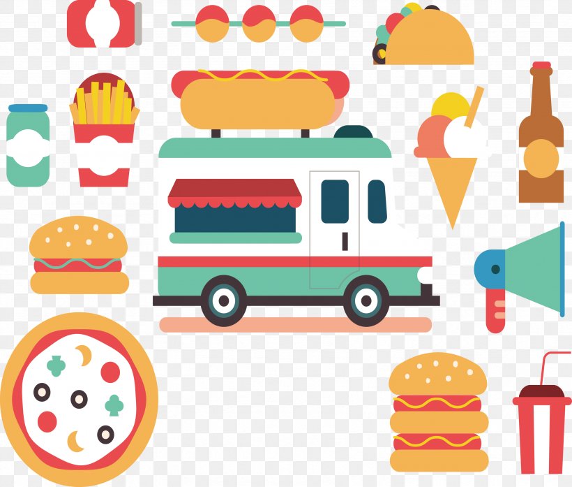 Hot Dog Doughnut Fast Food Food Truck, PNG, 3386x2879px, Fast Food, Area, Car, Clip Art, Cuisine Download Free