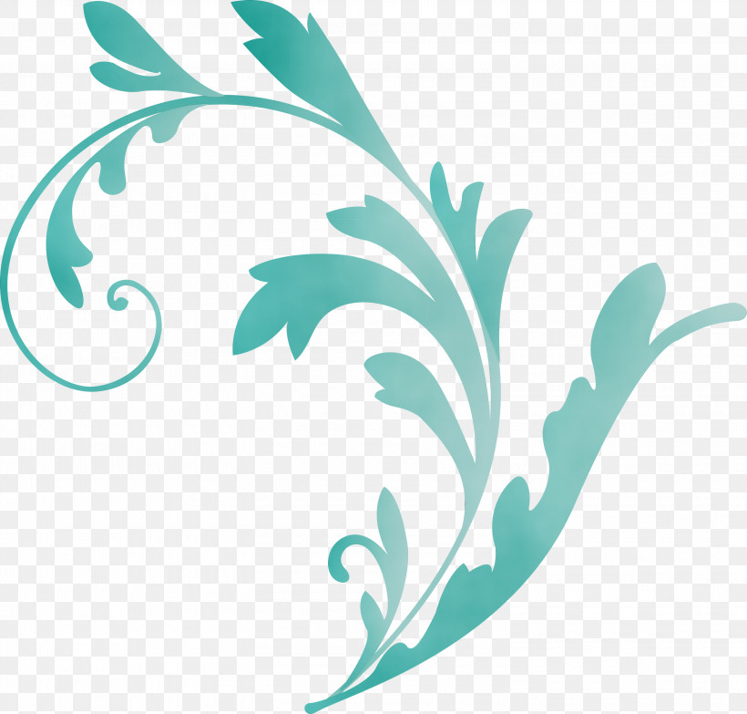 Leaf Turquoise Aqua Plant, PNG, 3000x2866px, Flower Frame, Aqua, Decoration Frame, Floral Frame, Leaf Download Free
