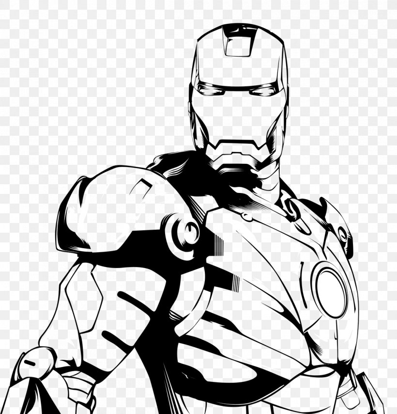 Iron Man Black And White Drawing Line Art Clip Art, PNG, 1200x1251px, Iron Man, Arm, Art, Artwork, Black And White Download Free
