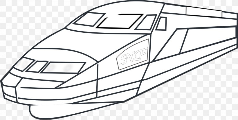 Rail Transport Train Clip Art Line Art High-speed Rail, PNG, 1600x811px, Rail Transport, Area, Automotive Design, Black And White, Boat Download Free
